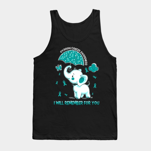 Ovarian Cancer Awareness Elephant Tank Top by ShariLambert